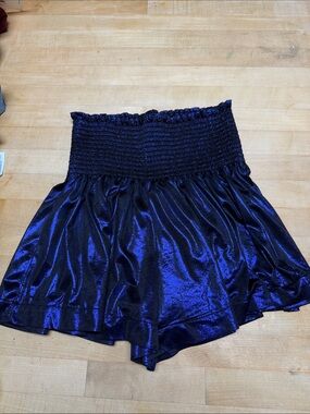 QUEEN OF SPARKLES Shimmery Royal Blue Womens Shorts